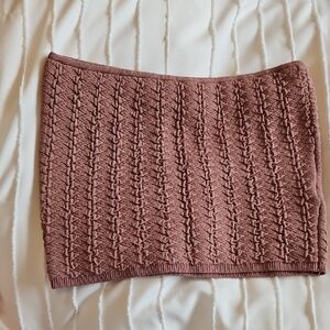 Babaton Textured Brown Sculpt Knit Tube Top